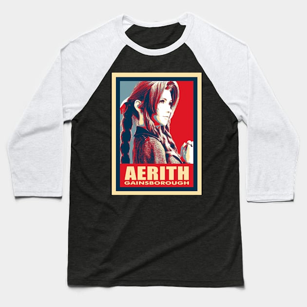 Aerith Funny FF7 Remake Game Gift Baseball T-Shirt by beardline